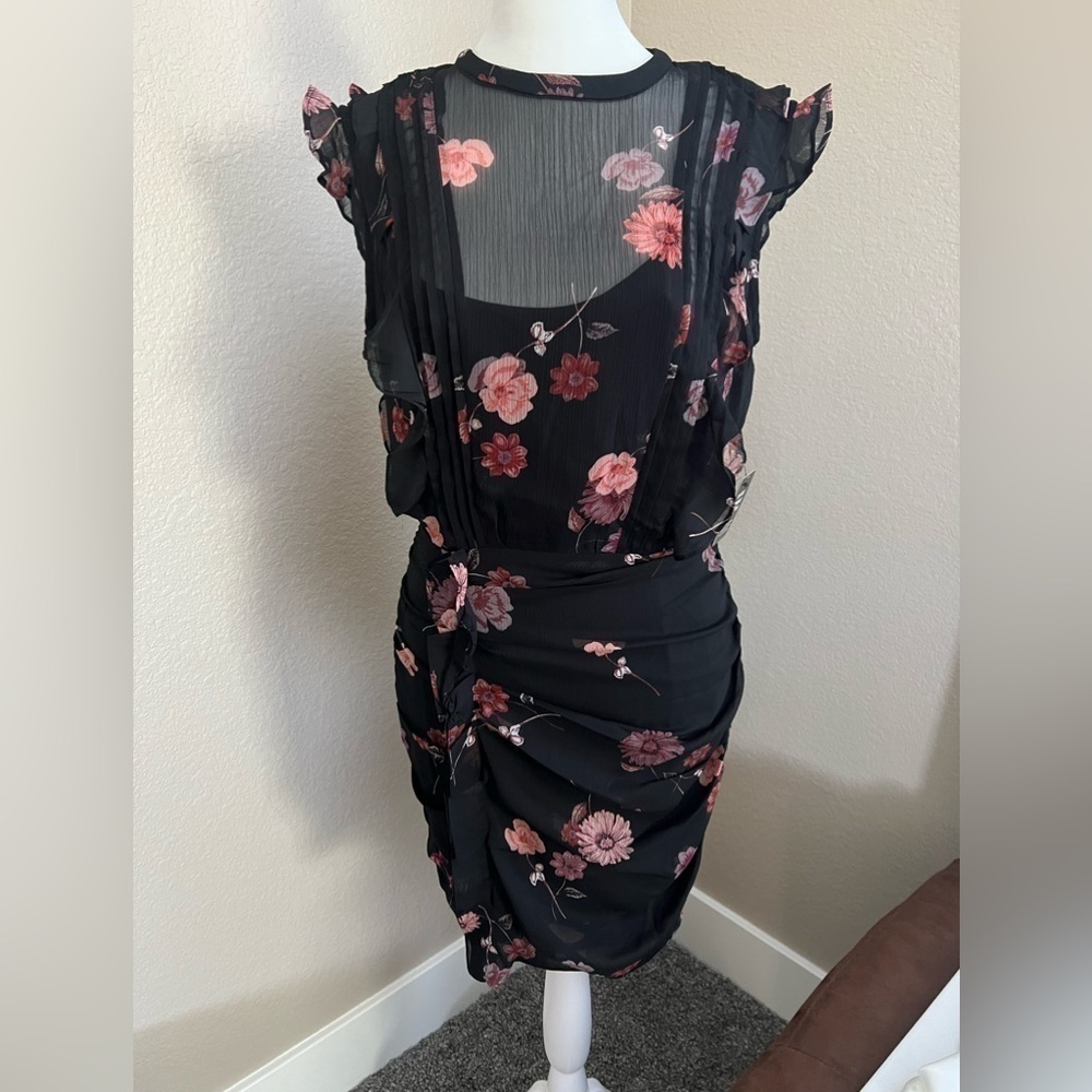 EXPRESS black floral, mini dress size small